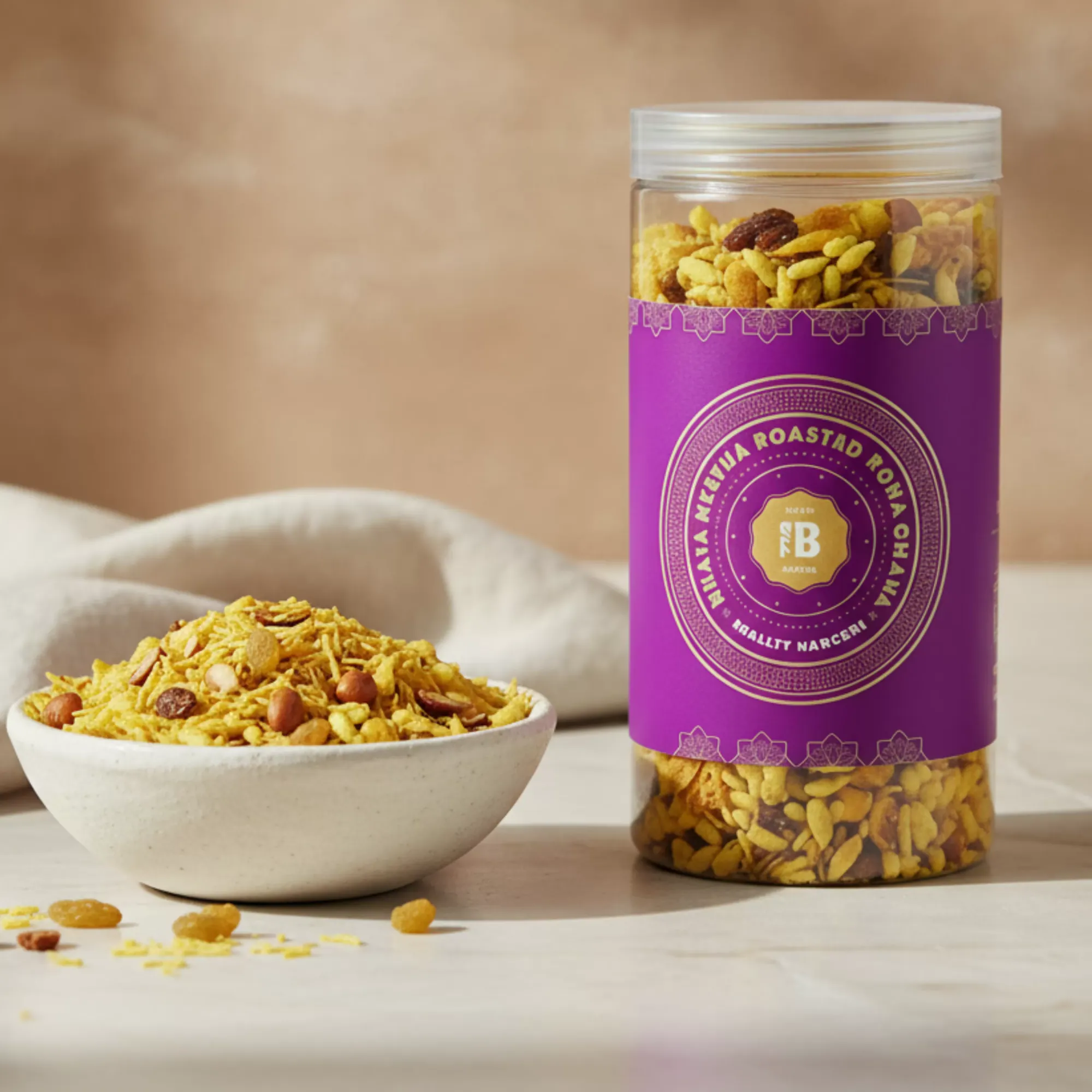 Khata Meetha Roasted Poha Chana Mixture